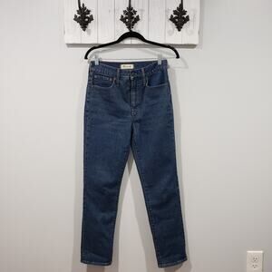 Madewell Perfect Vintage Jean 26 Medium Wash High Rise Straight Leg Denim